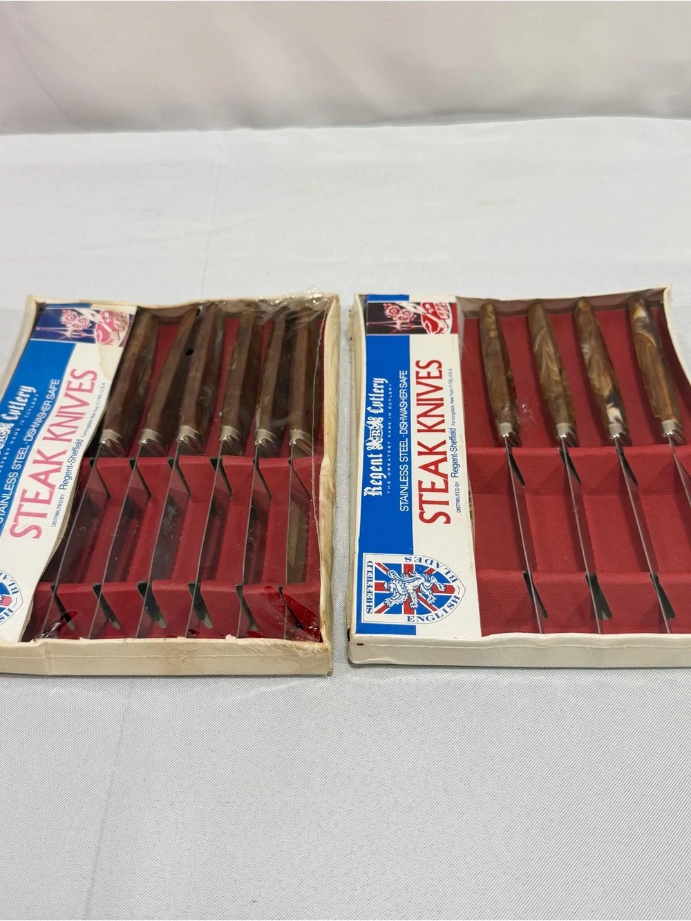 Vintage Cutlery Regent SHEFFIELD Steak Knife Sets ENGLAND STAINLESS 8 Pcs Total